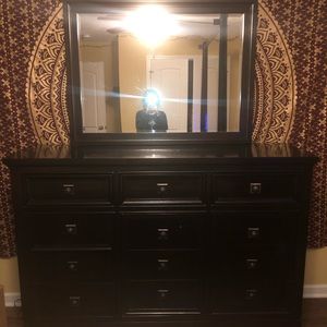 Dark walnut Ashley furniture bedroom set